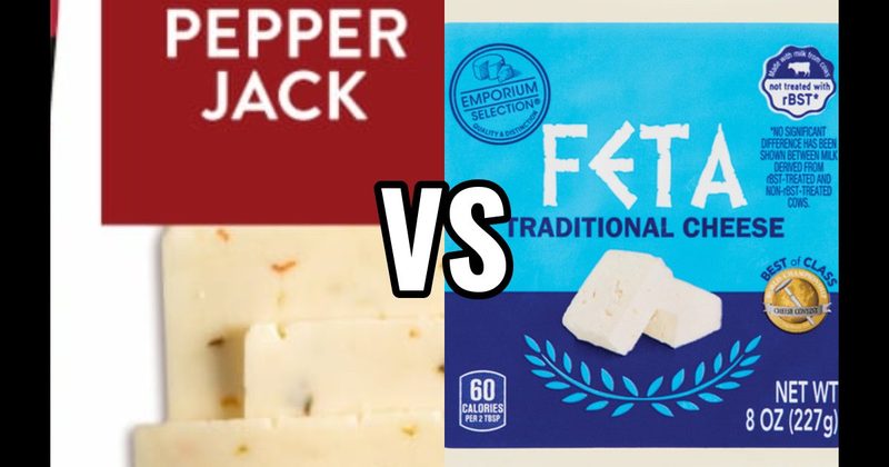 Feta Cheese vs. Pepper Jack Cheese