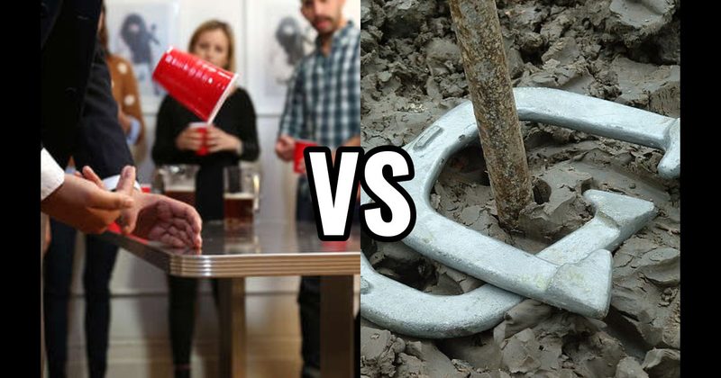 Flip Cup vs. Horseshoes