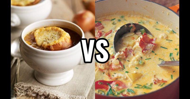 French Onion Soup vs. Lobster Bisque