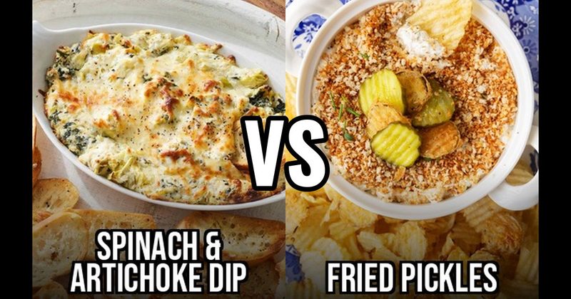 Fried Pickles vs. Spinach Artichoke Dip