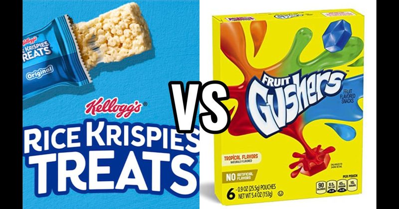 Fruit Gushers vs. Rice Krispies Treats