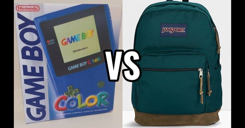 Game Boy Color vs. Jansport Backpack