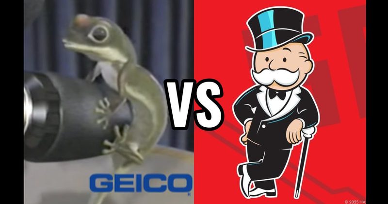 Geico Gecko vs. Mr. Monopoly