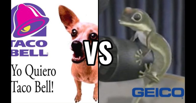 Geico Gecko vs. Taco Bell Chihuahua (Taco Bell)