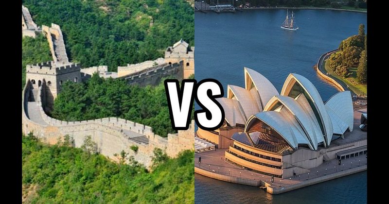 Great Wall of China vs. Sydney Opera House
