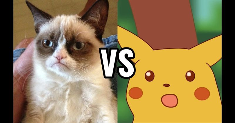Grumpy Cat vs. Surprised Pikachu