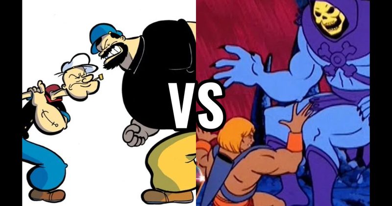 He-Man vs. Skeletor (Masters of the Universe) vs. Popeye vs. Bluto (Popeye)