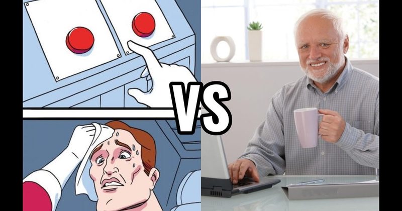 Hide the Pain Harold vs. Two Buttons