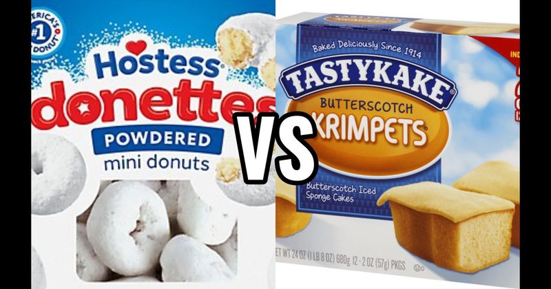 Donettes (Hostess) vs. Tastykake Krimpets (Tastykake)
