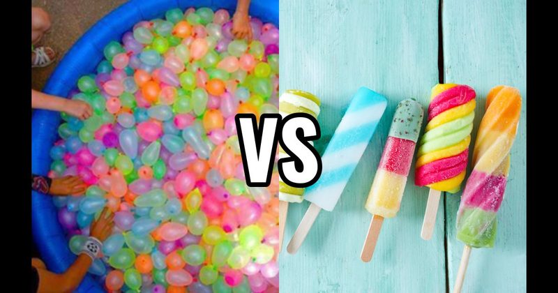 Ice Cream / Popsicle vs. Water Balloon Fight