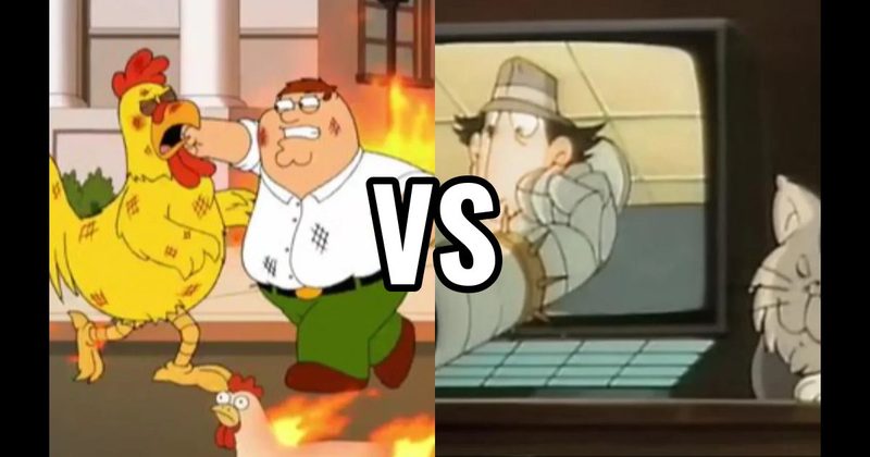 Inspector Gadget vs. Dr. Claw (Inspector Gadget) vs. Peter Griffin vs. The Giant Chicken (Family Guy)