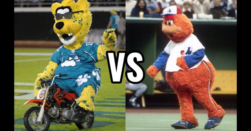 Jaxson de Ville (Jacksonville Jaguars) vs. Youppi! (Montreal Canadiens / Expos)