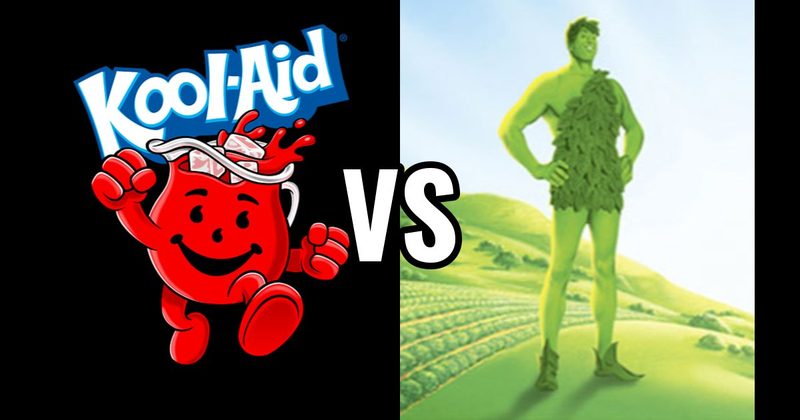 Jolly Green Giant vs. Kool-Aid Man
