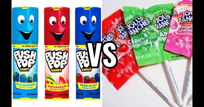 Jolly Rancher Lollipop vs. Push Pop