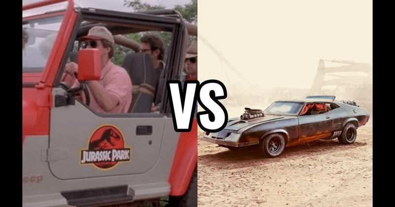 Jurassic Park Jeep vs. Mad Max Interceptor