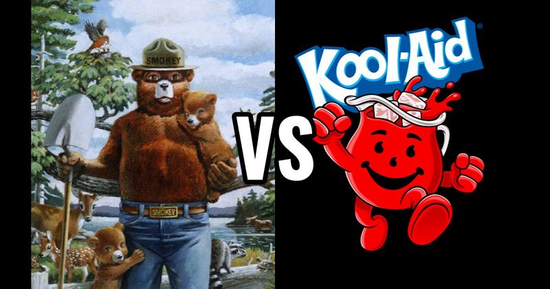 Kool-Aid Man vs. Smokey Bear