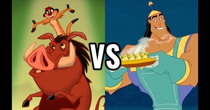 Kronk (Emperor’s New Groove) vs. Timon & Pumbaa (Lion King)