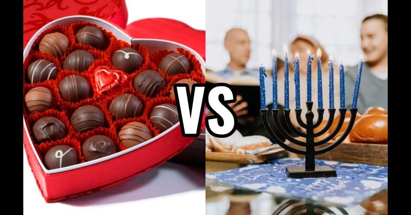 Lighting the Menorah vs. Valentine’s Cards & Chocolates