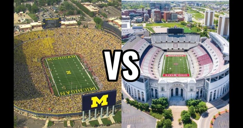 Michigan Stadium (Michigan — “The Big House”) vs. Ohio Stadium (Ohio State — “The Horseshoe”)