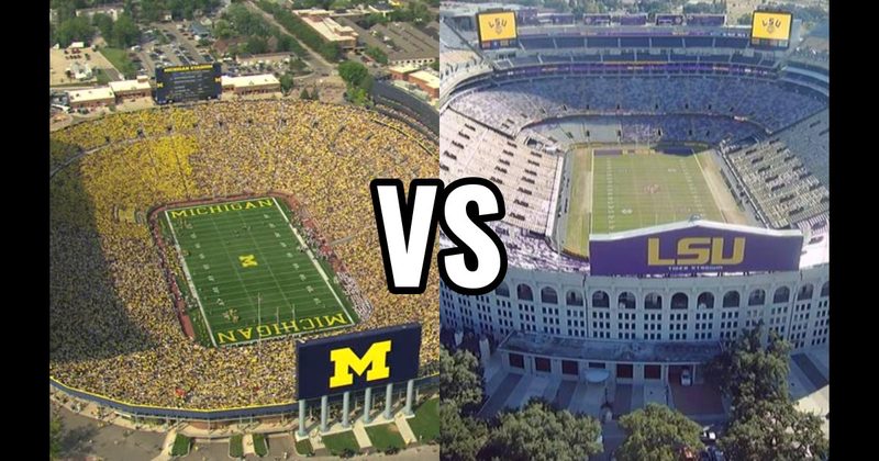 Michigan Stadium (Michigan — “The Big House”) vs. Tiger Stadium (LSU — “Death Valley”)