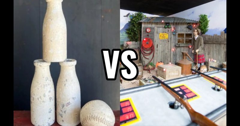 Milk Bottle Knockdown vs. Shooting Gallery