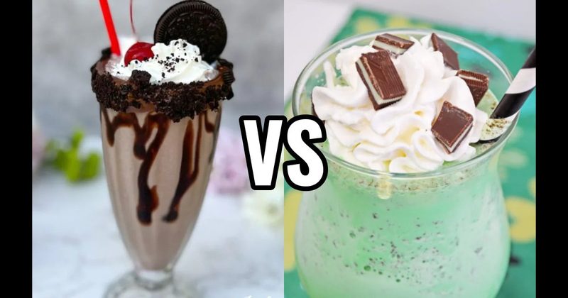 Mint Chocolate Chip Milkshake vs. Oreo Cookies & Cream Milkshake