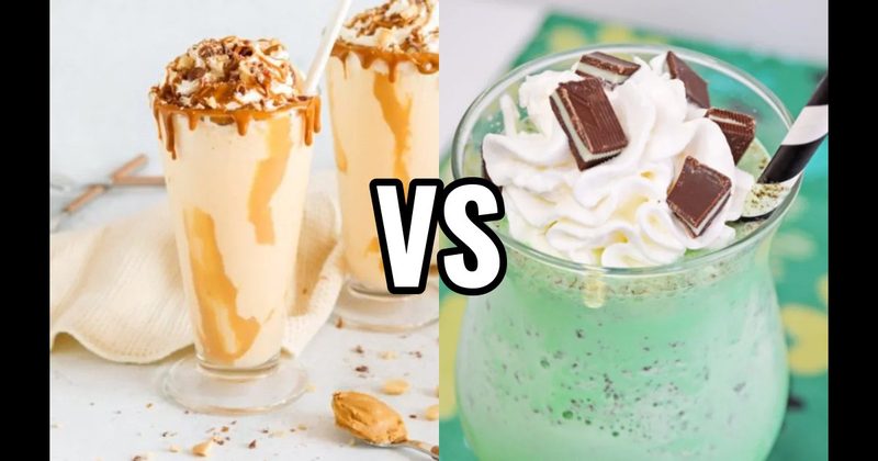 Mint Chocolate Chip Milkshake vs. Peanut Butter Milkshake