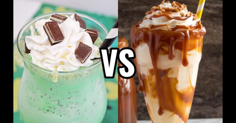 Mint Chocolate Chip Milkshake vs. Salted Caramel Milkshake