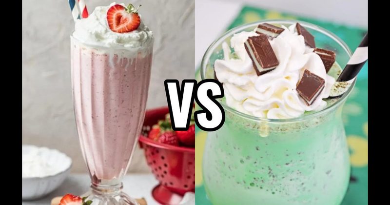 Mint Chocolate Chip Milkshake vs. Strawberry Milkshake