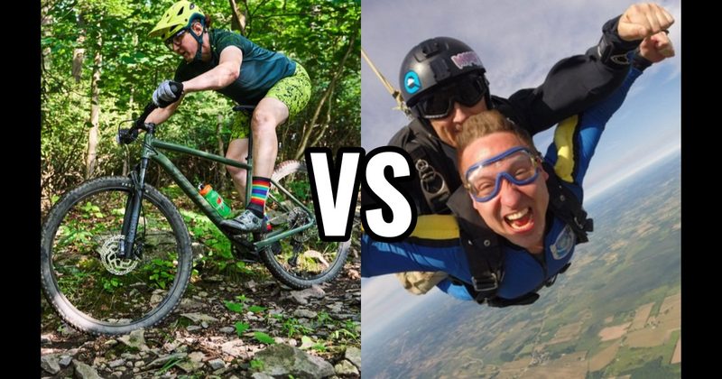 Mountain Biking vs. Skydiving