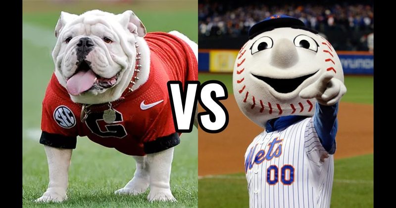 Mr. Met (New York Mets) vs. Uga (Georgia Bulldogs)