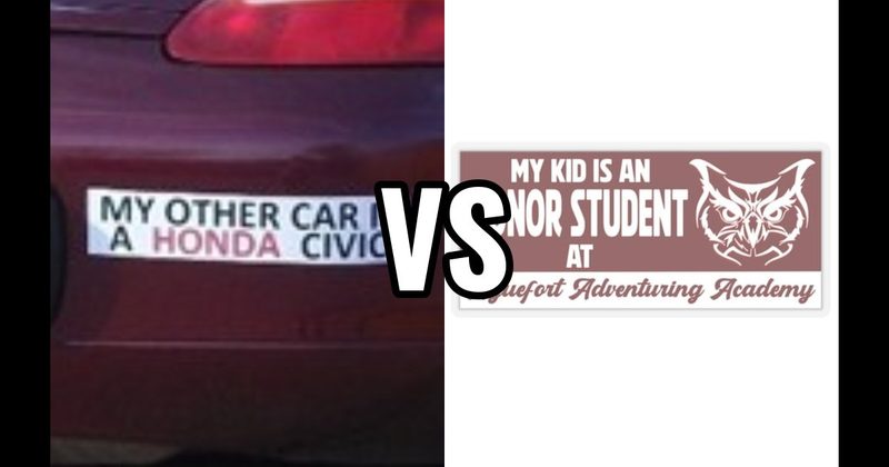 My Child Is an Honor Student vs. My Other Car Is a ___