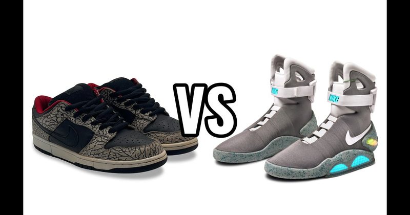Nike Dunk SB vs. Nike MAG (Back to the Future)