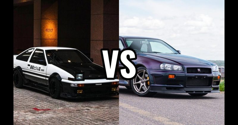 Nissan Skyline GT-R R34 vs. Toyota AE86