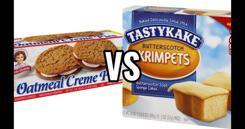 Oatmeal Creme Pies (Little Debbie) vs. Tastykake Krimpets (Tastykake)