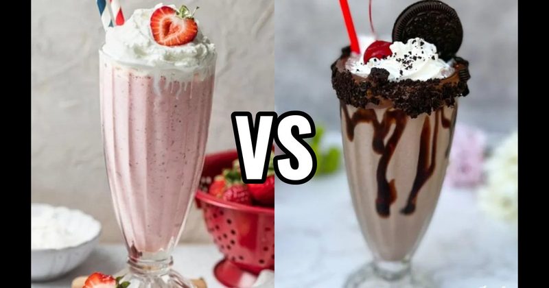 Oreo Cookies & Cream Milkshake vs. Strawberry Milkshake