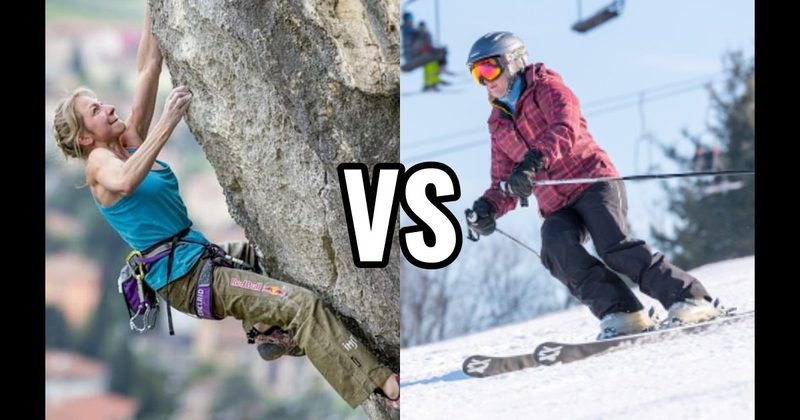 Outdoor Rock Climbing vs. Skiing