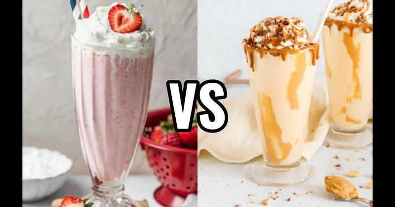 Peanut Butter Milkshake vs. Strawberry Milkshake