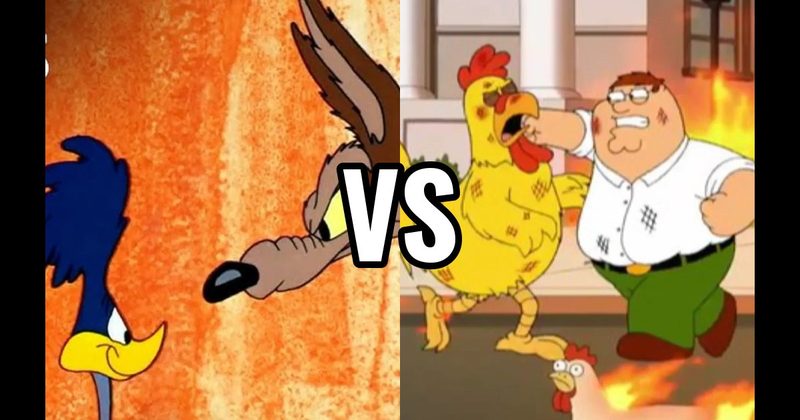Peter Griffin vs. The Giant Chicken (Family Guy) vs. Wile E. Coyote vs. Road Runner (Looney Tunes)