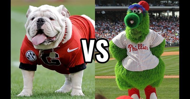 Phillie Phanatic (Philadelphia Phillies) vs. Uga (Georgia Bulldogs)