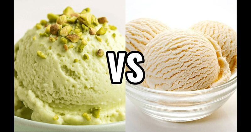 Pistachio Ice Cream vs. Vanilla Ice Cream