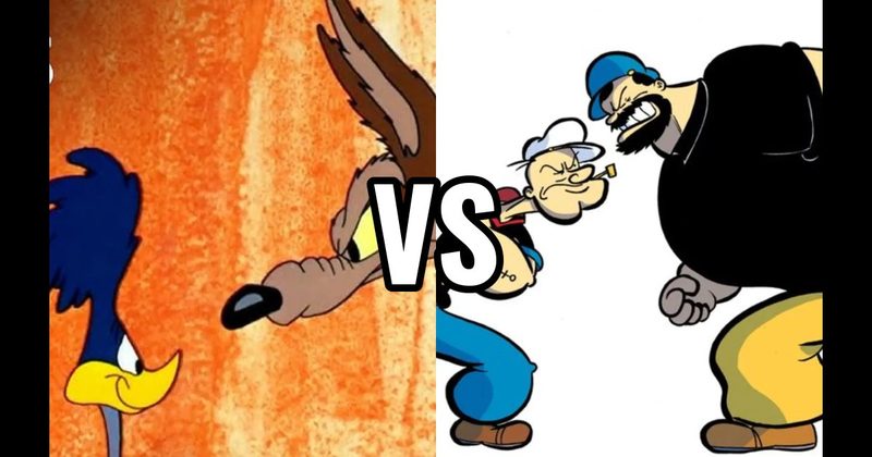 Popeye vs. Bluto (Popeye) vs. Wile E. Coyote vs. Road Runner (Looney Tunes)