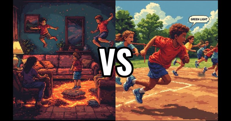 Red Light, Green Light vs. The Floor is Lava