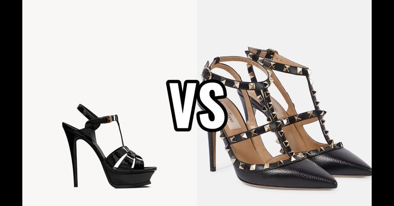 Rockstud Pump (Valentino) vs. Tribute Sandal (YSL)
