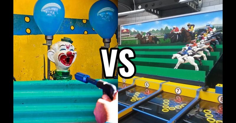 Roll-A-Ball Horse Race vs. Water Gun Race