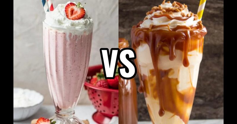 Salted Caramel Milkshake vs. Strawberry Milkshake