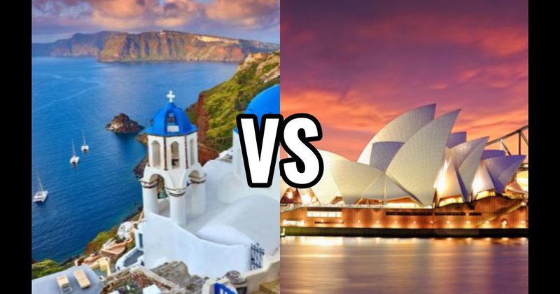 Santorini, Greece vs. Sydney, Australia