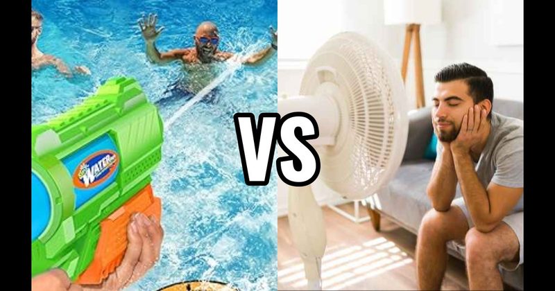 Sitting in Front of a Fan vs. Water Gun / Super Soaker Fight