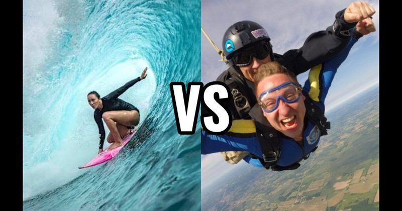 Skydiving vs. Surfing