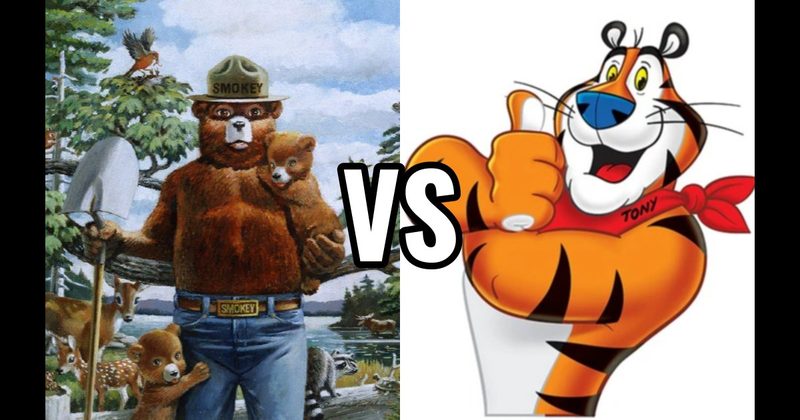 Smokey Bear vs. Tony the Tiger